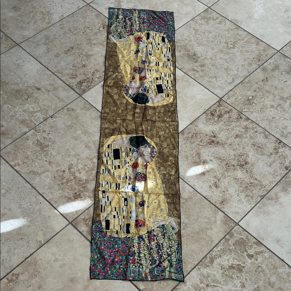 Klimt ‘The Kiss’ Inspired Scarf 60” x 13”